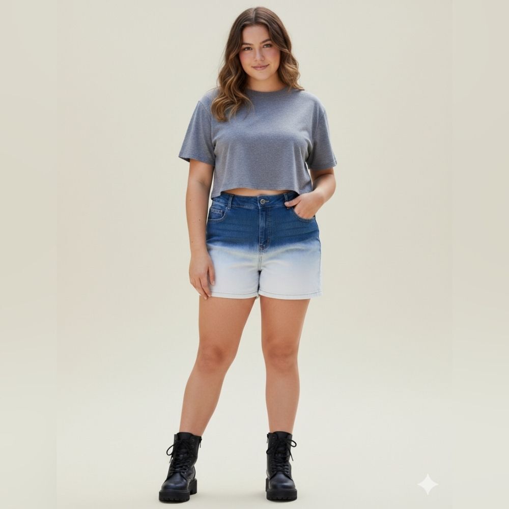 Thereabouts Girls Dip Dye High Rise Jean Shortie Shorts Plus Size 2XL/20.5